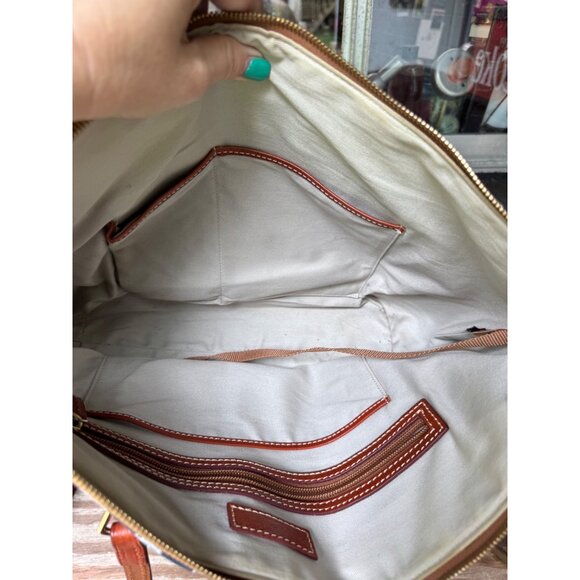 Dooney & Bourke Tote Milwaukee Brewers Ashton Logo Purse Brown Leather Straps - Picture 5 of 12